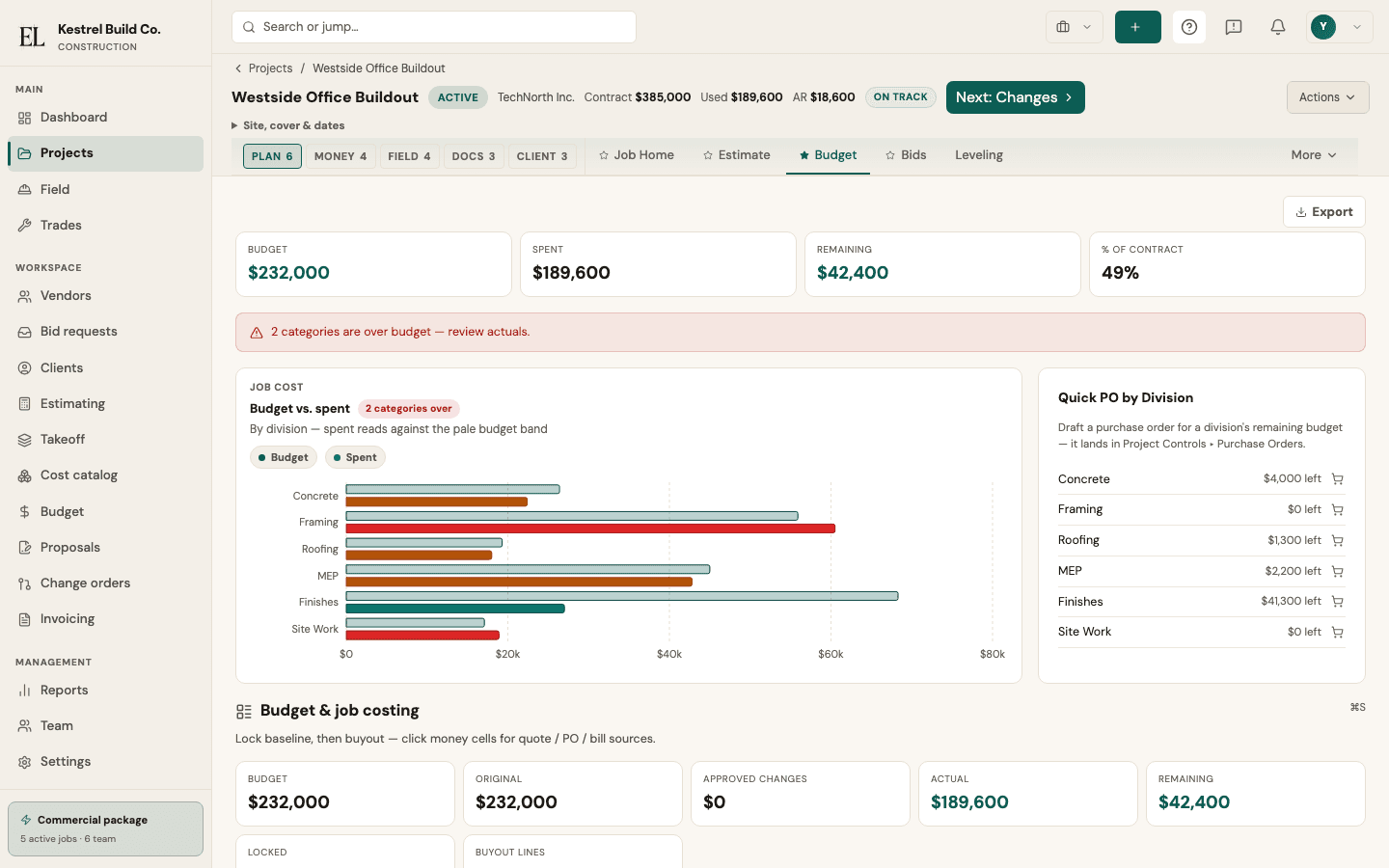EstiLumina budgeting — live product