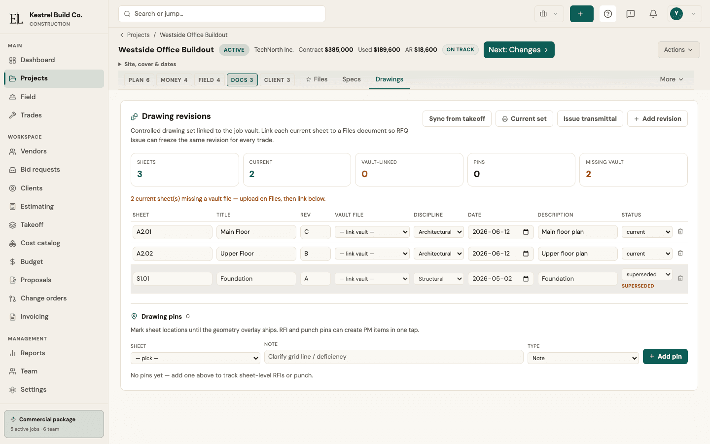 EstiLumina Drawings register — live product