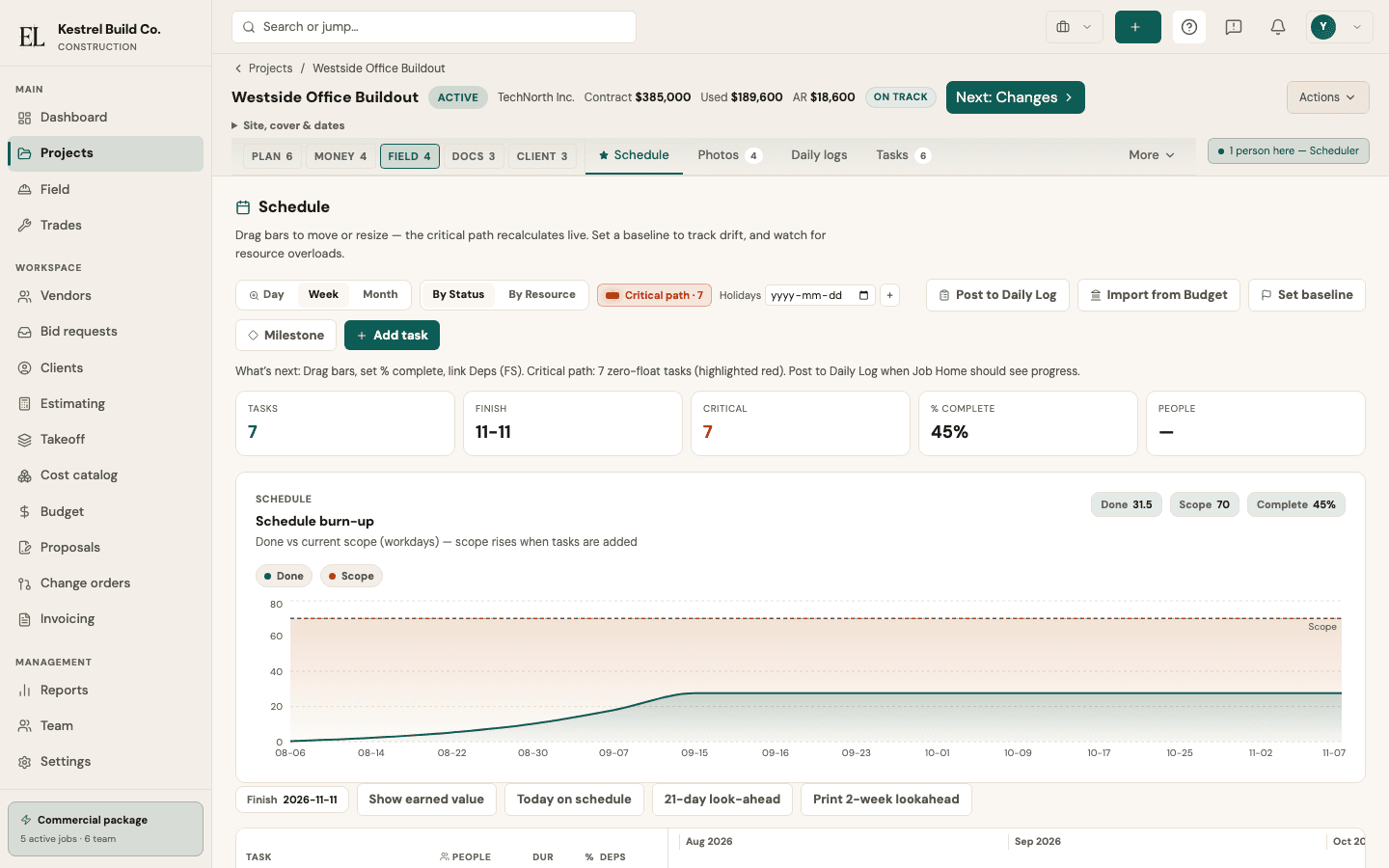 EstiLumina Tasks & scheduling — live product